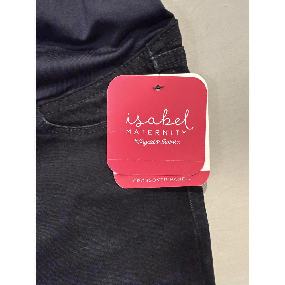 Isabel Maternity Black Crossover Panel Denim Black Shorts Size 8 NWT [COPY] - Picture 3 of 8